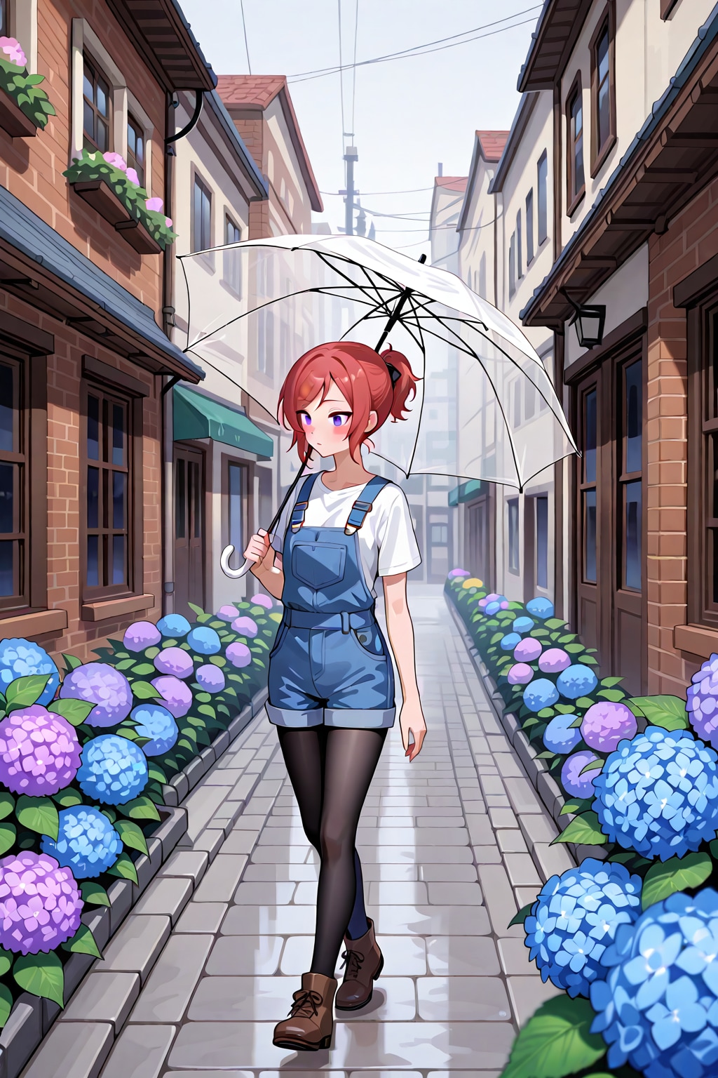 真姫ちゃん、梅雨の紫陽花散歩。 | の人気AIイラスト・グラビア