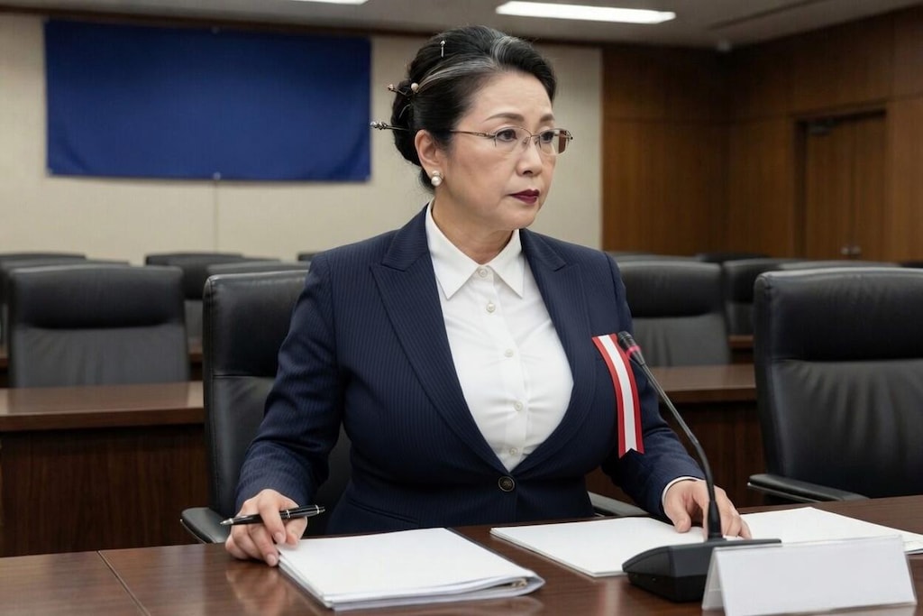 胸に大きな希望を秘めた女性大臣