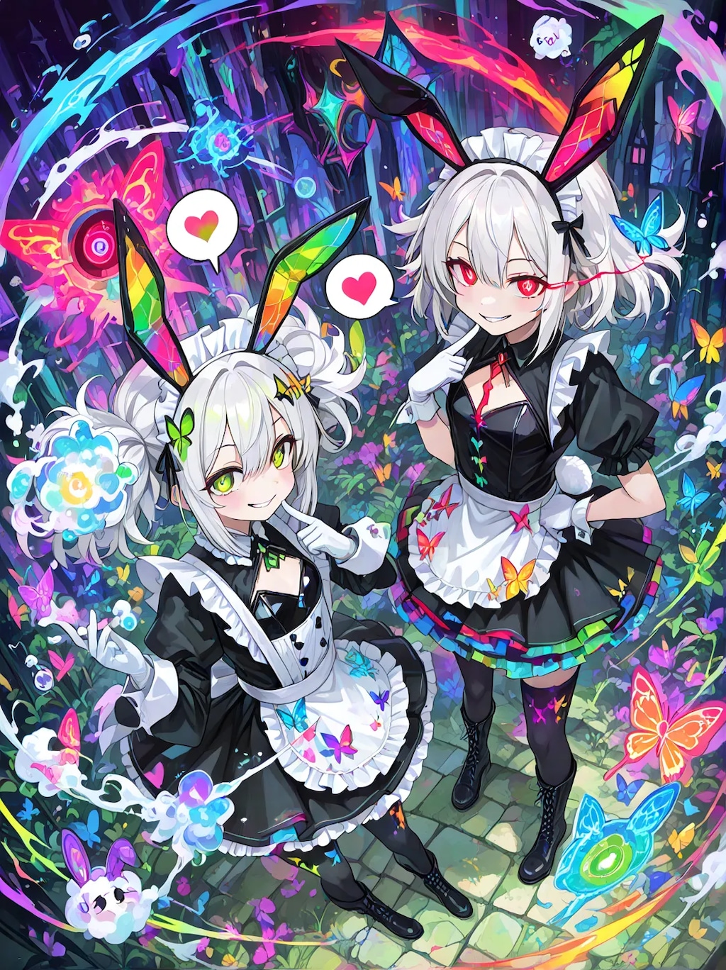 2girls メイドの姿