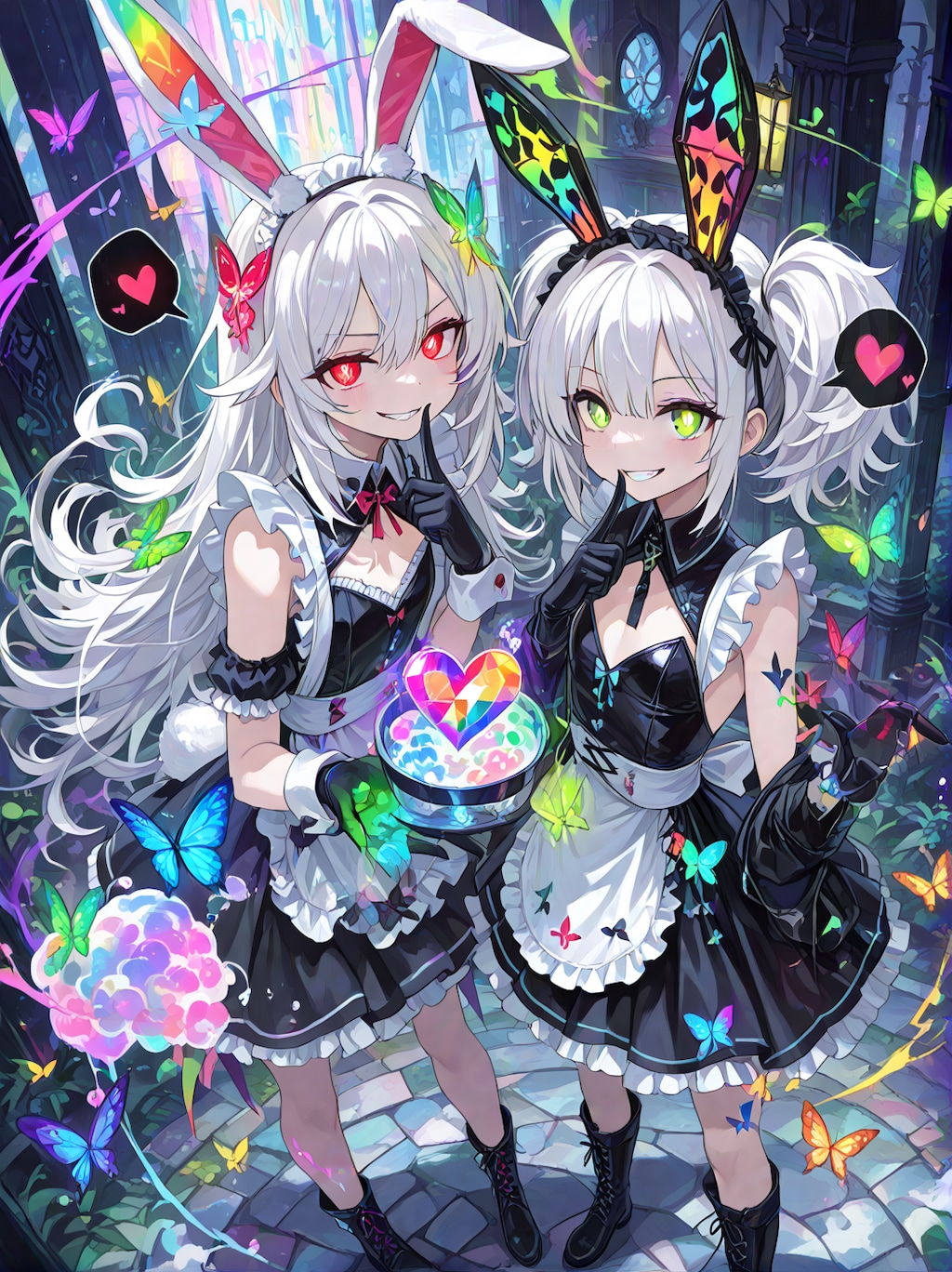 2girls メイドの姿