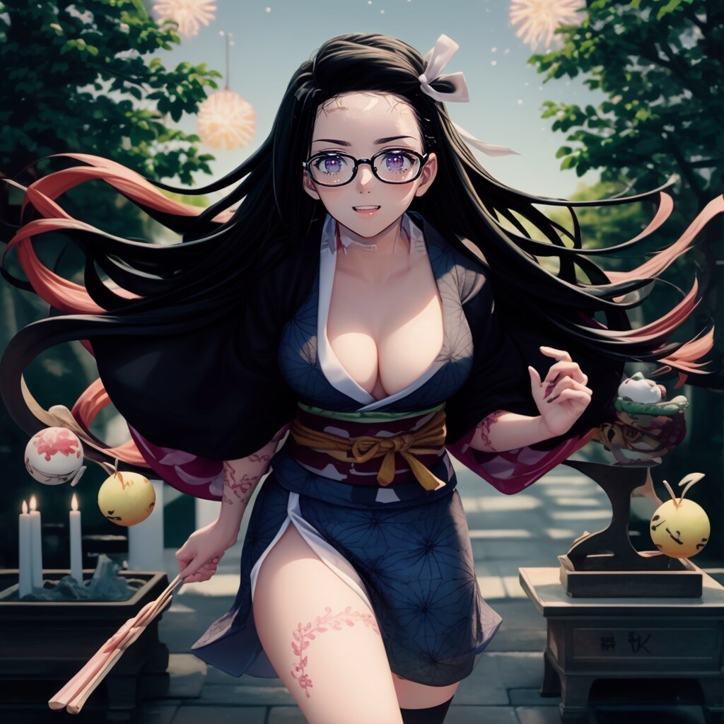 魅力溢れる美少女！鬼滅の刃の竈門禰󠄀豆子が神社で新年を迎える