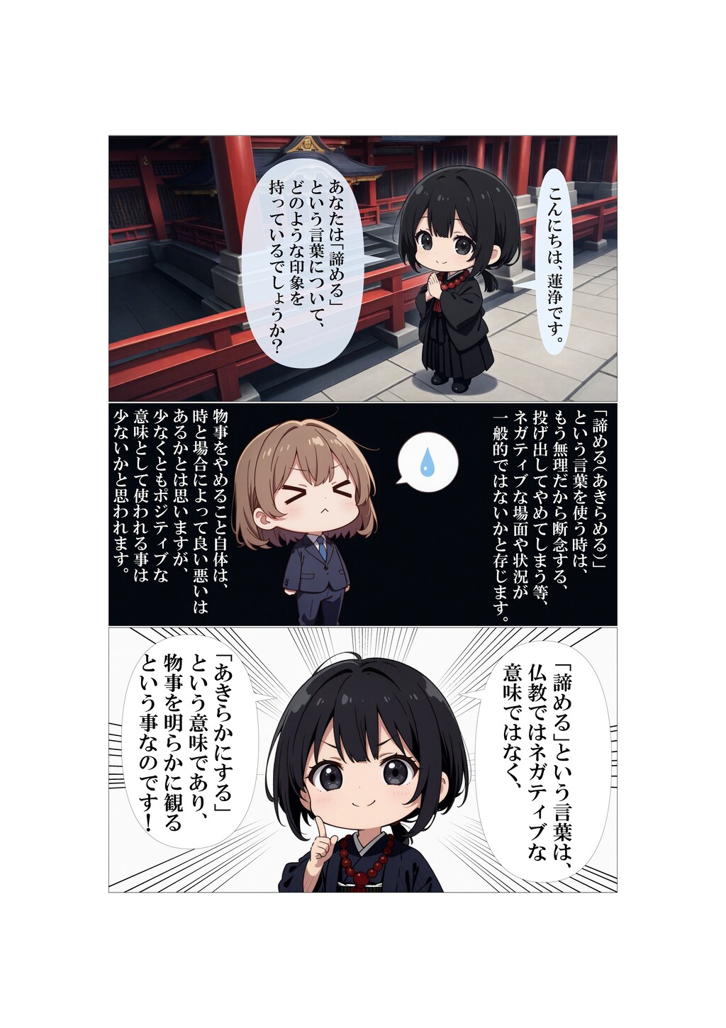 蓮浄さんの仏教漫画：「諦める」とは「あきらかにする」という事