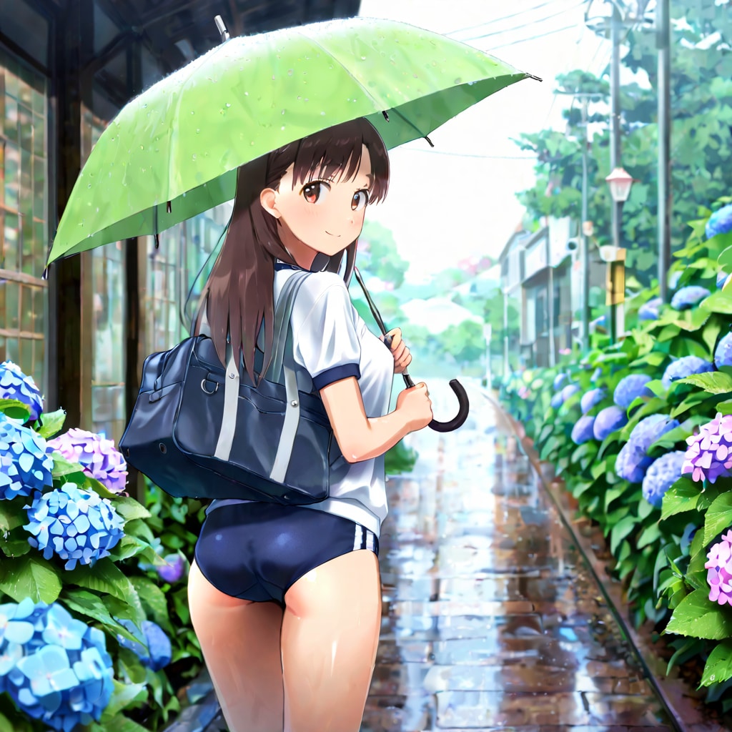 梅雨と紫陽花と