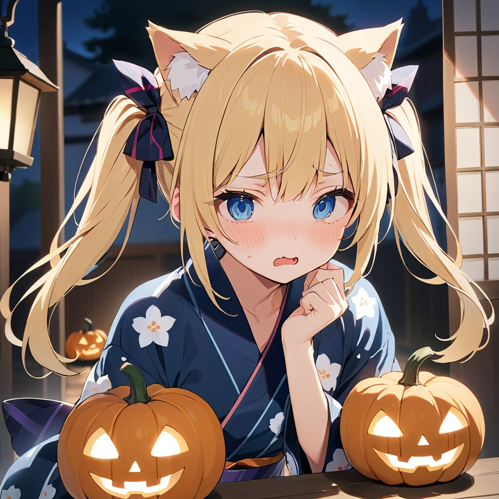 こるり「ハロウィンと浴衣って似合うのかよ姉よ」まや「たまにはいいんだよ」こるり「」 | の人気AIイラスト・グラビア