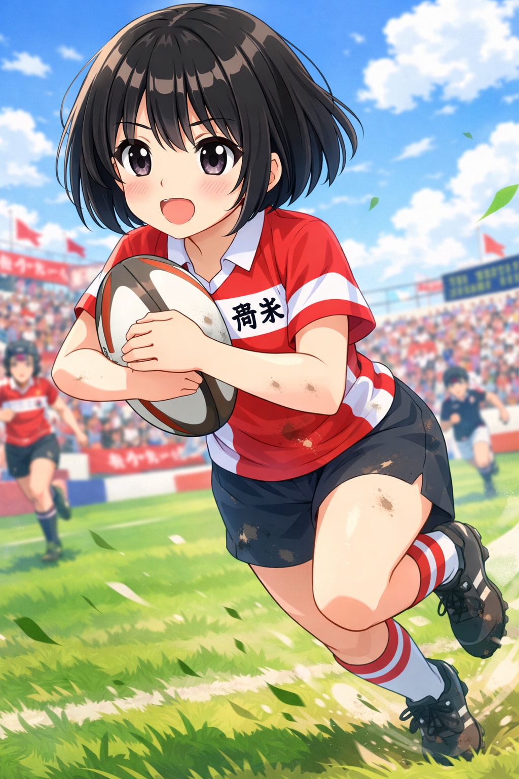 ラグビーの試合に出場している女の子 | の人気AIイラスト・グラビア