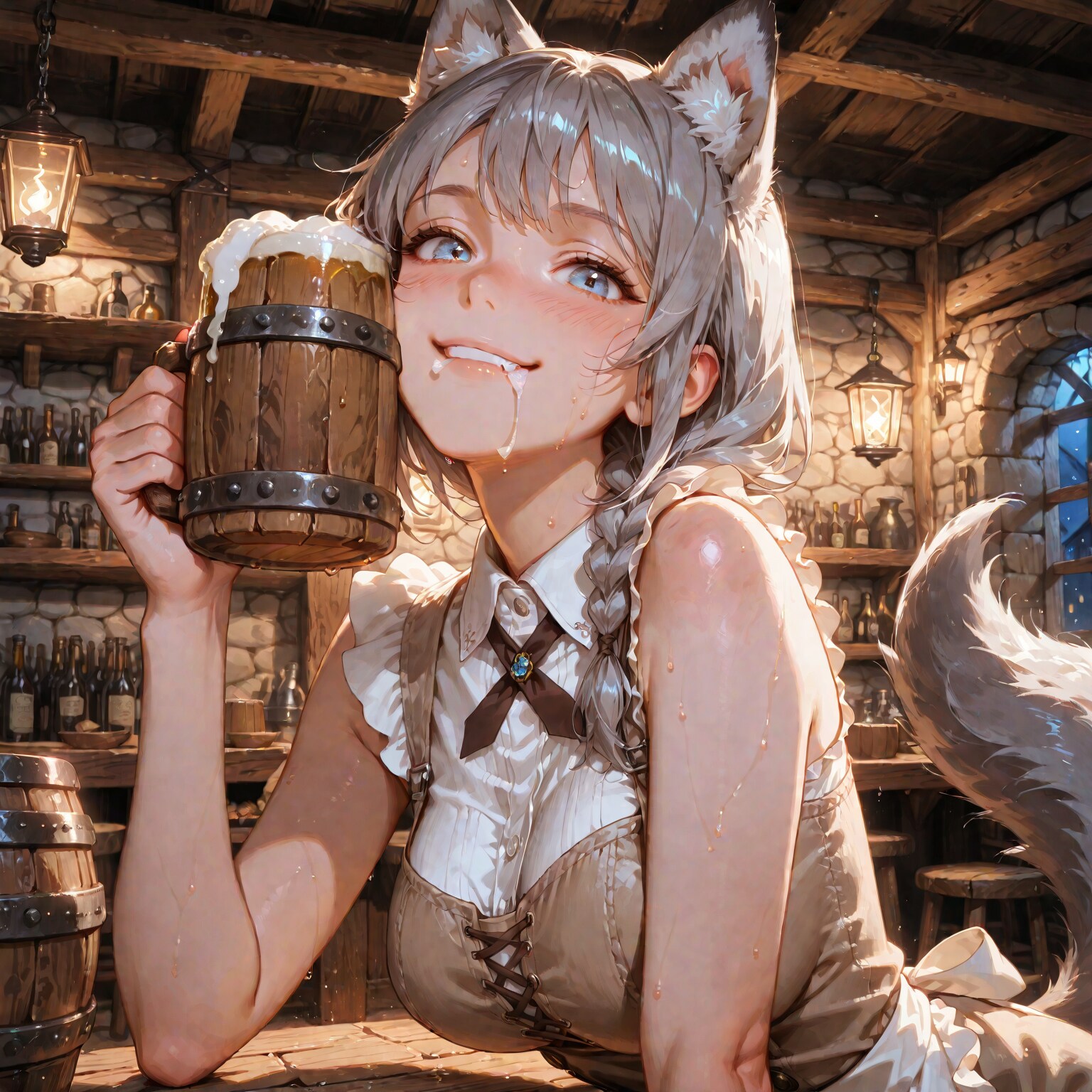 あ、ちょっと待ってくださいね～、これ飲んでからで～♪