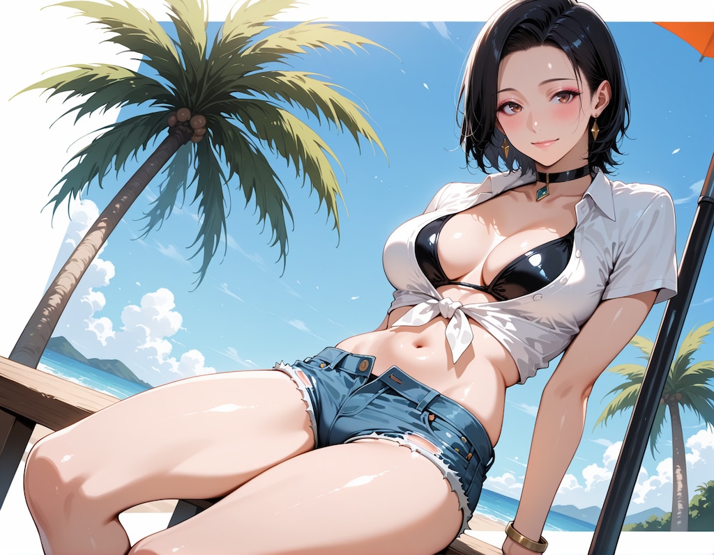 大人な美女と海💕