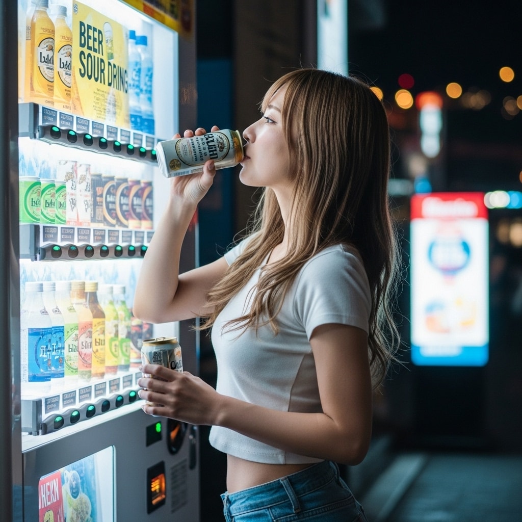 自販機でなに買うのかな