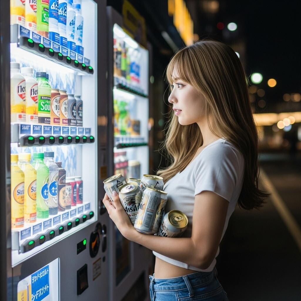 自販機でなに買うのかな