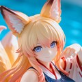 異世界制服少女達　スク水　九尾の狐  ご主人様？ 何処から見るですか？ 4枚目