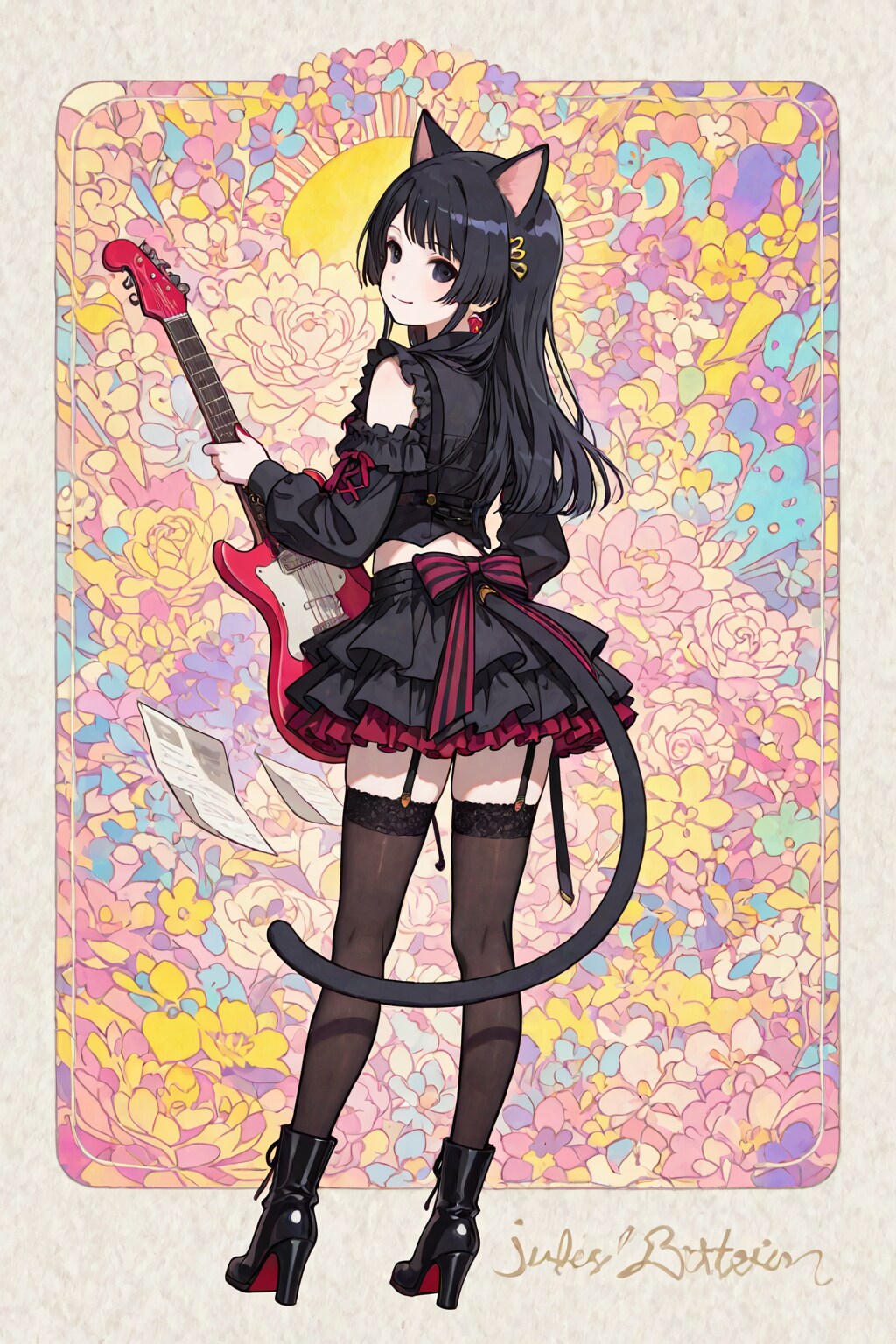 ギターにゃんこ