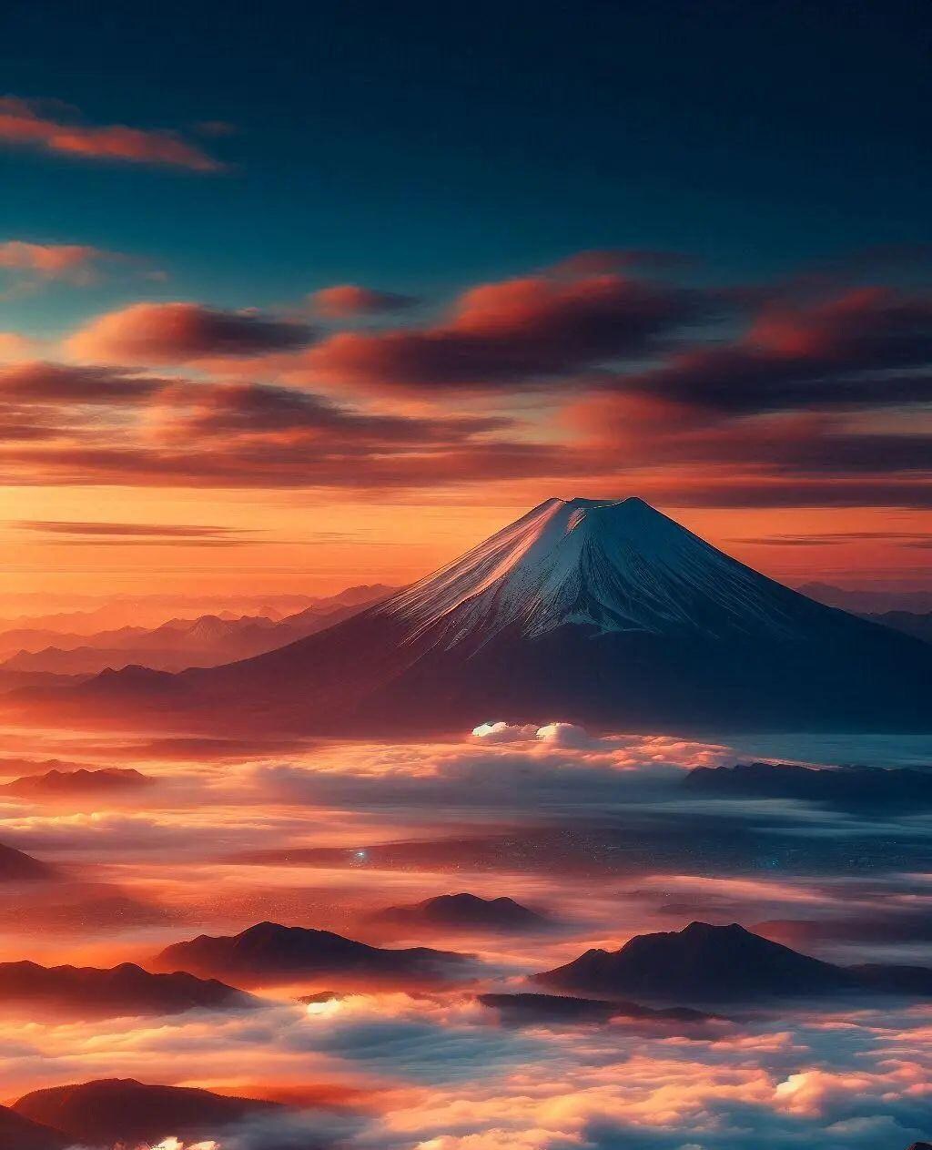 富士山と日の出