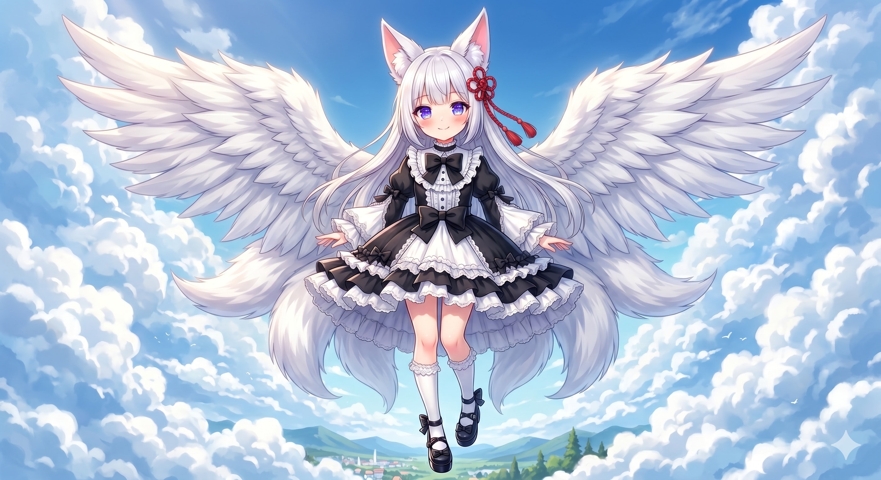ヨミちゃん飛んでみた | の人気AIイラスト・グラビア