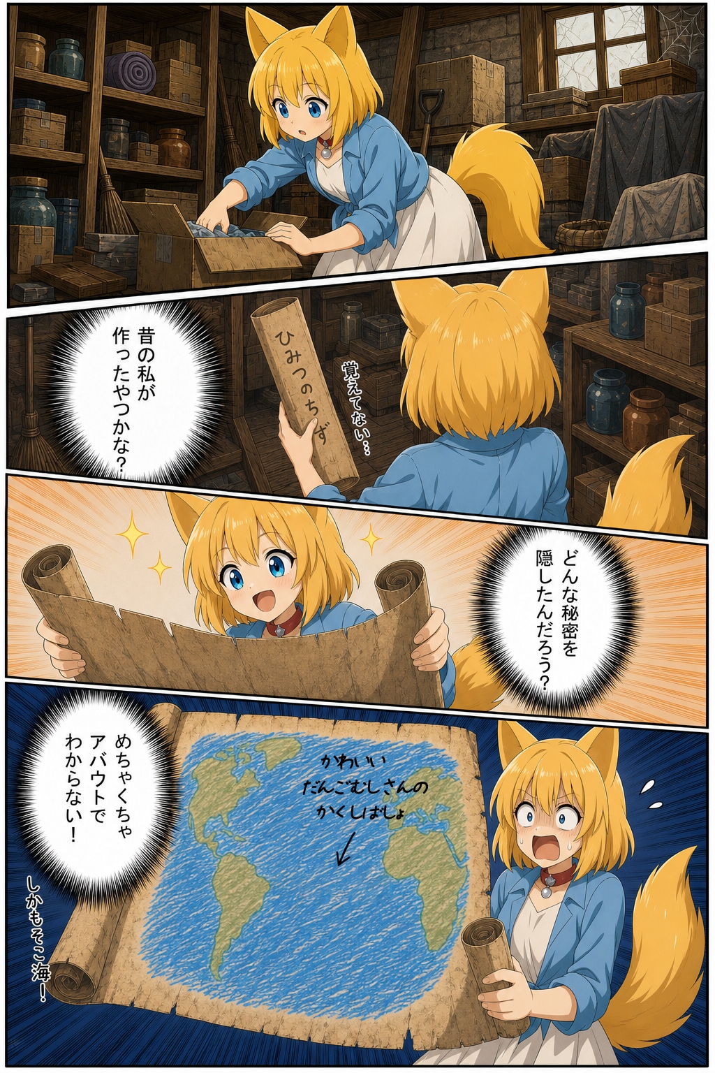 ダンゴムシさんを地面に埋めて収集していたキツネ
