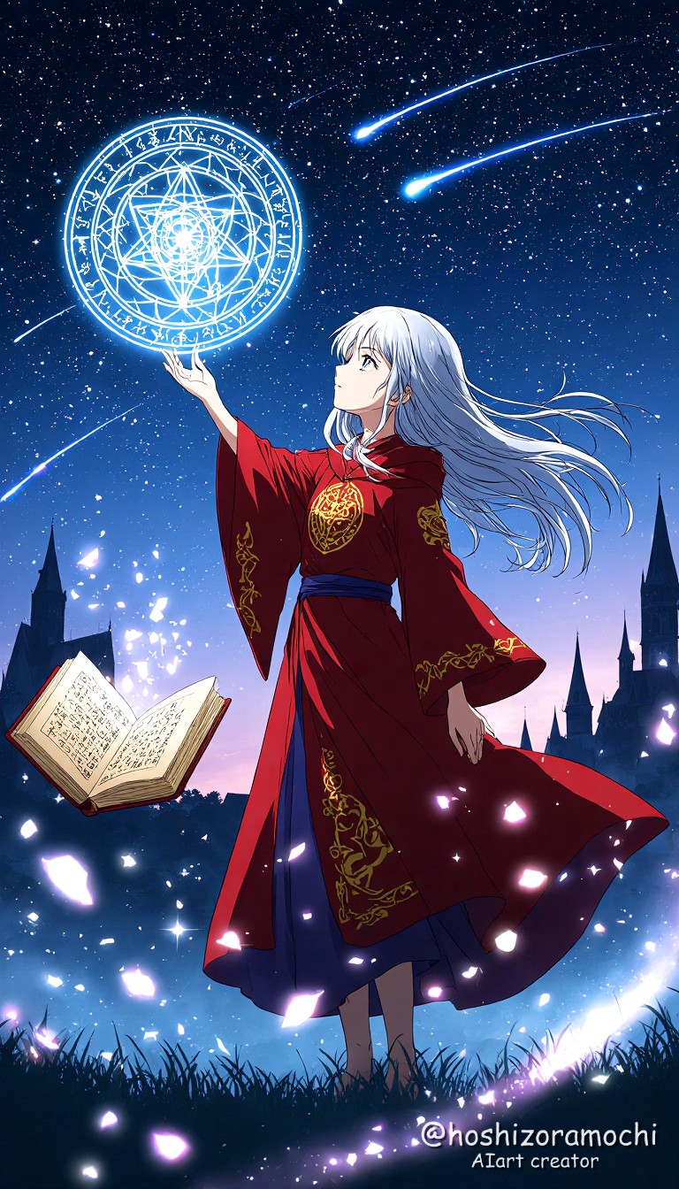 星降る夜に紡がれる運命の魔法 - The magic of fate woven on a starry night | の人気AIイラスト・グラビア