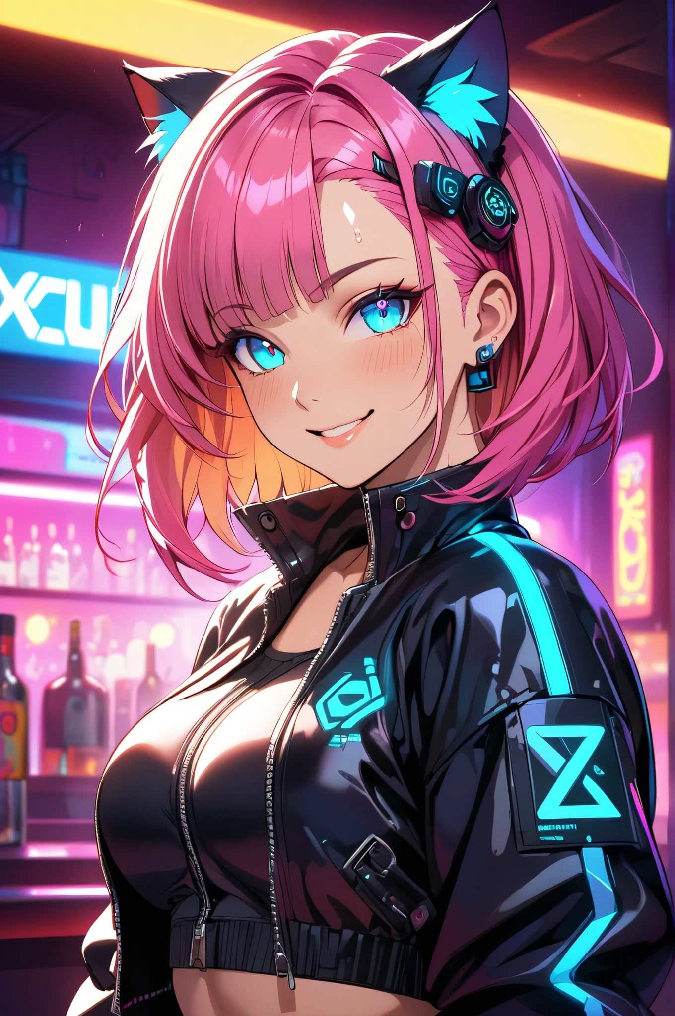 サイバーパンクな猫耳さん | の人気AIイラスト・グラビア