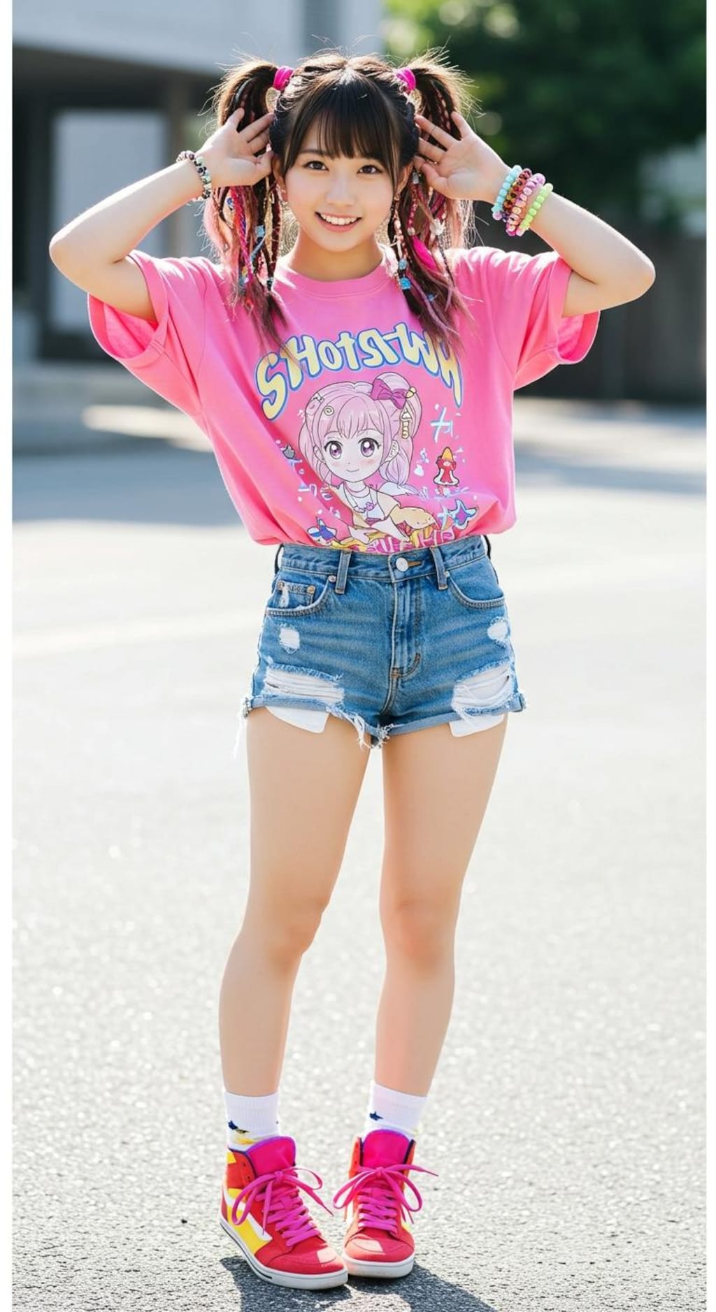 可愛い。　　　　　　　AIが考えたファションだけど。これってオシャレなのか、ダサイのか。