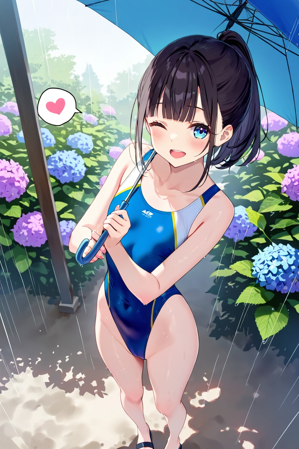 雨の日は君と紫陽花観賞かな〜❤️
