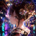 🪭 Golden Fan Beneath the Hydrangeas  「紫陽花の下の黄金扇」 2枚目