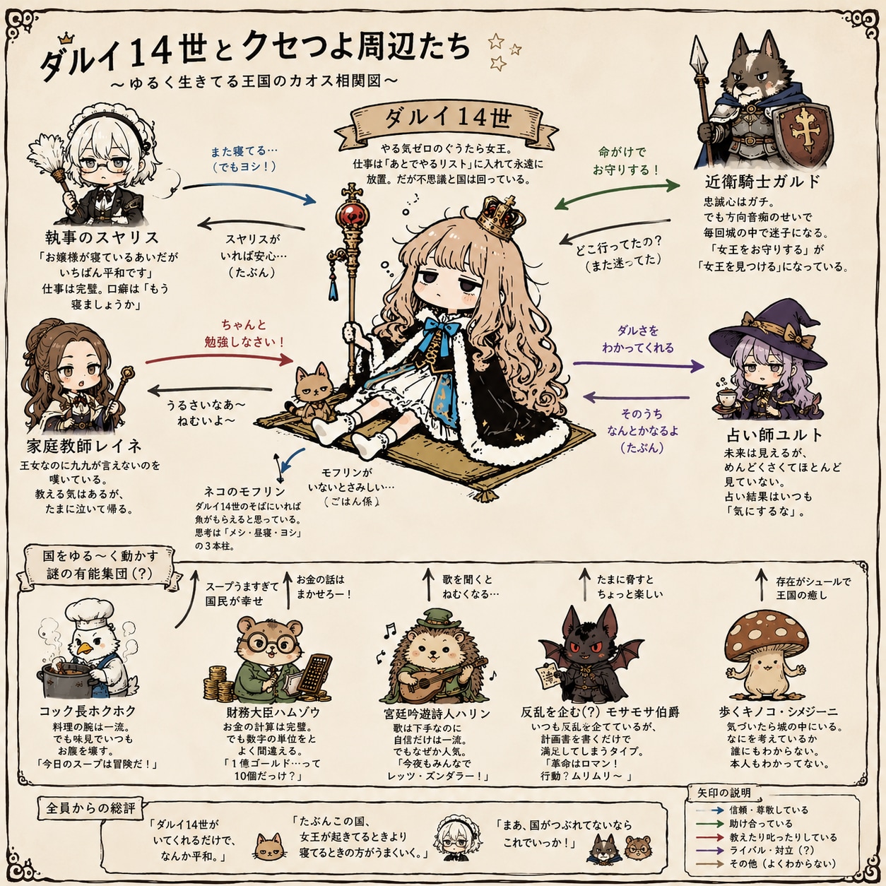 ダルイ１４世とクセつよ周辺たち | の人気AIイラスト・グラビア