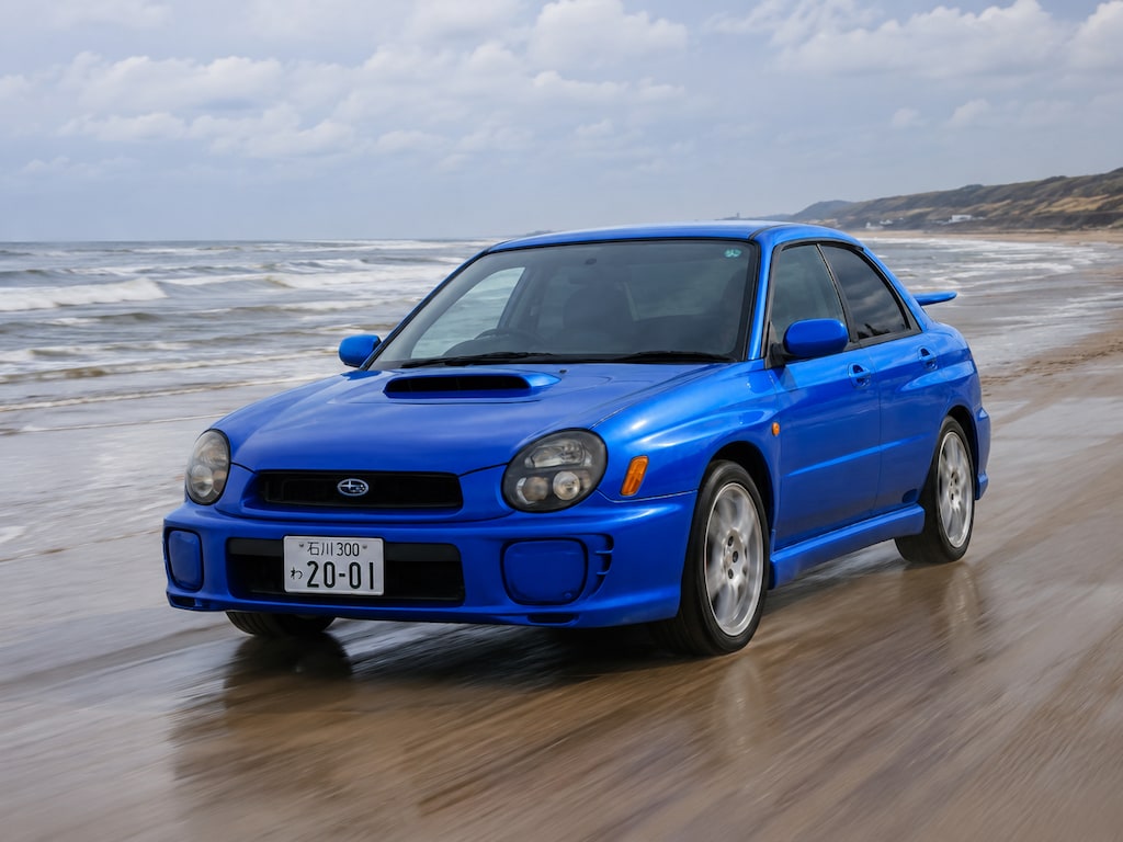 (旧車) インプレッサWRX NB-R on千里浜なぎさドライブウェイ