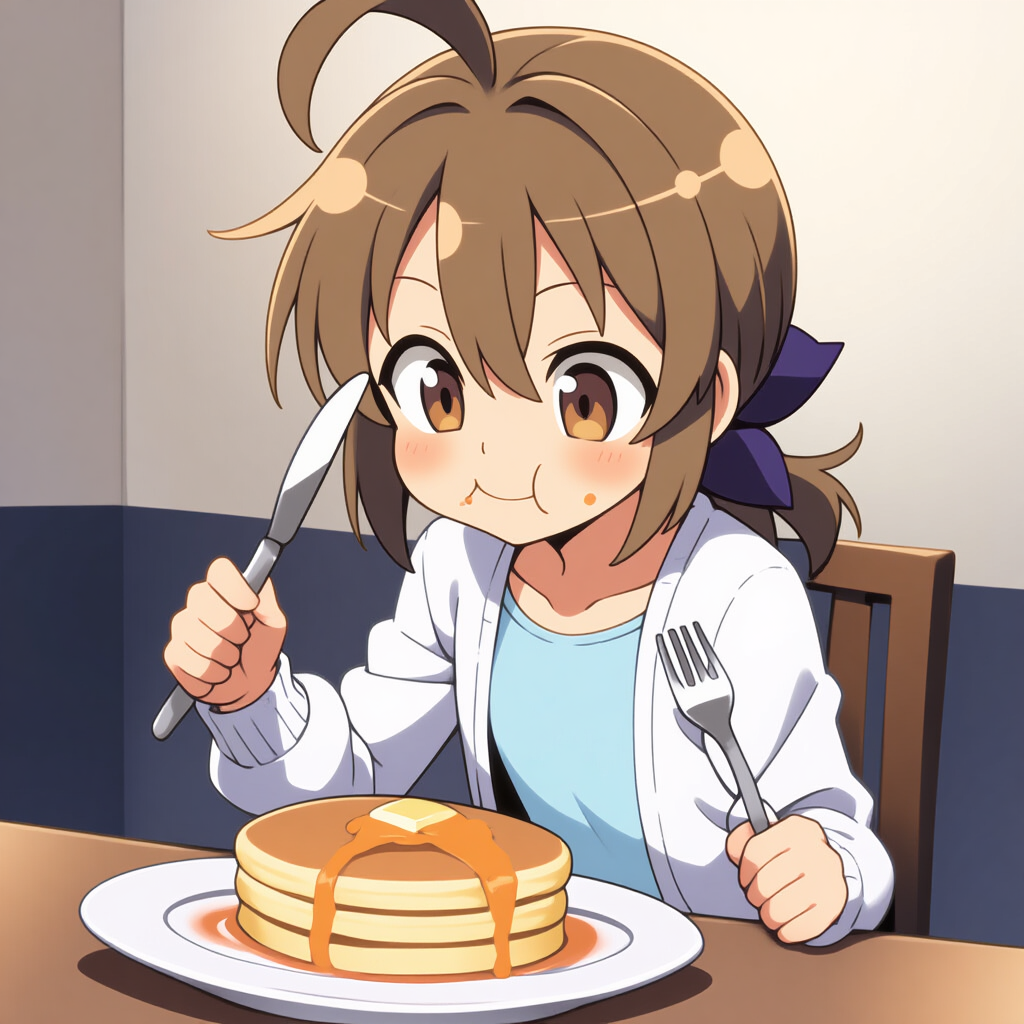 パンケーキを食す千種