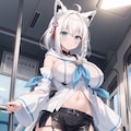電車内でショタに遭遇し声を掛けられたKカップなフブキ様のファンアート(#aiart/#白上フブキ/#ホロライブ/#Vtuber) 4枚目