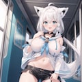 電車内でショタに遭遇し声を掛けられたKカップなフブキ様のファンアート(#aiart/#白上フブキ/#ホロライブ/#Vtuber) 8枚目