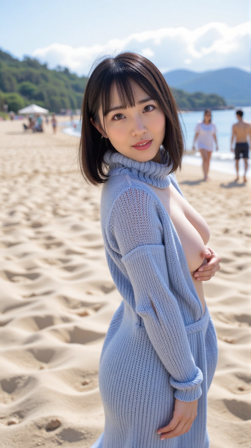 大胆な変わり種ニットワンピも。もう、どれも見えてるやつばっかりで、どうやって着るのか判らない物も⋯w