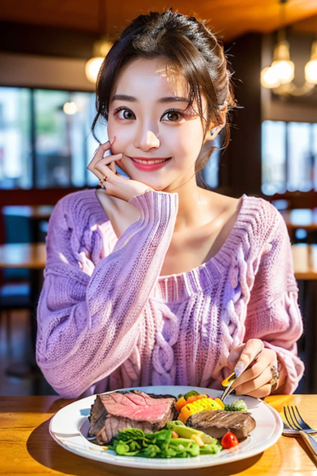 ステーキハウスにて