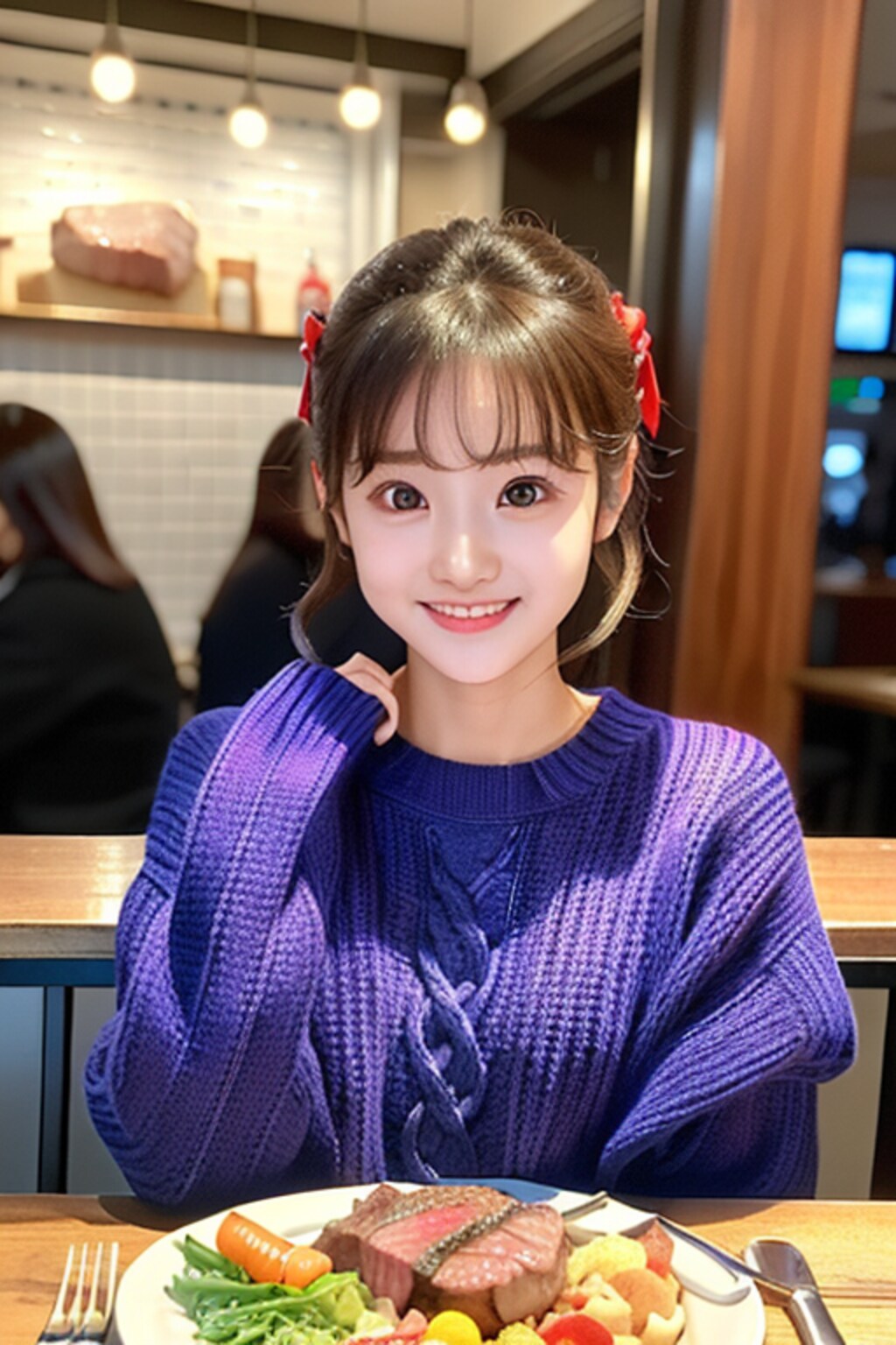 ステーキハウスにて