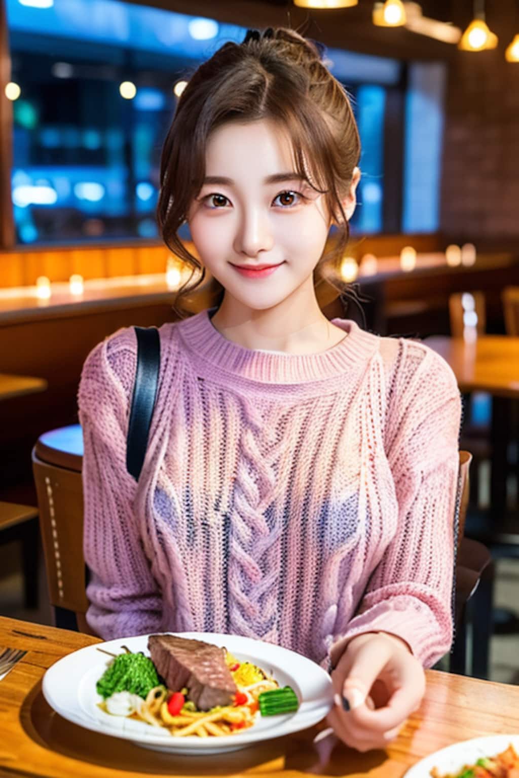 ステーキハウスにて