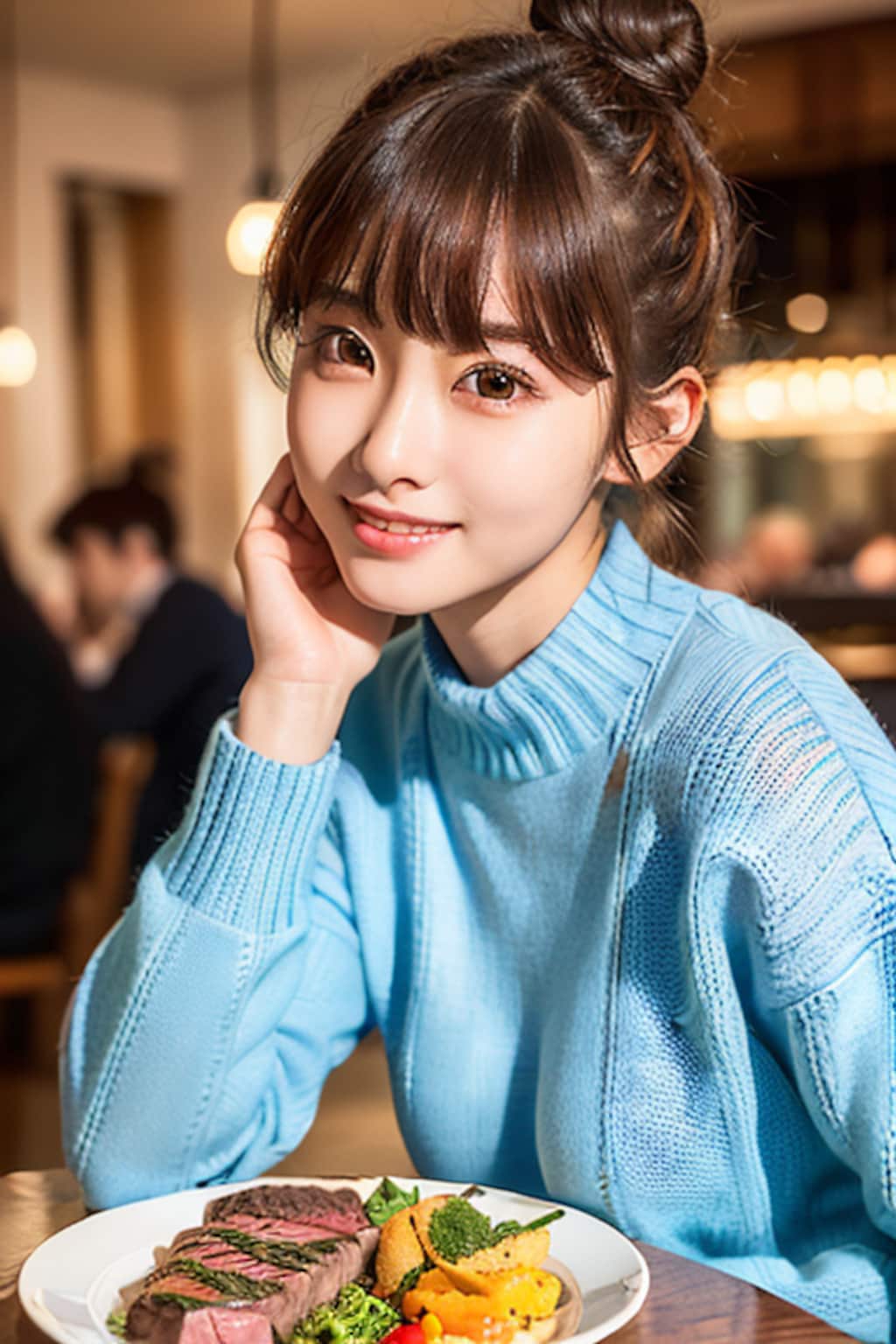 ステーキハウスにて