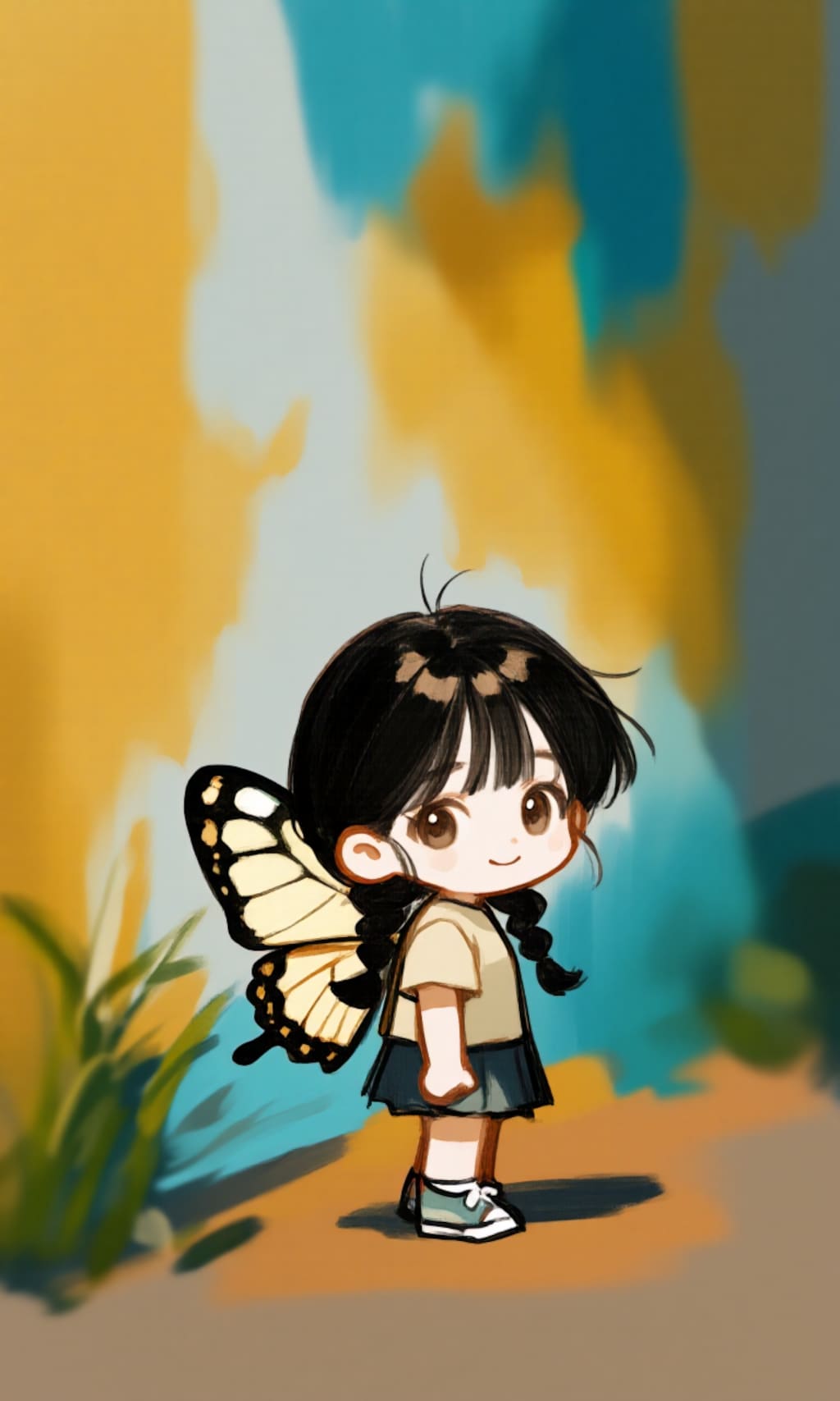 背中にちょうちょ