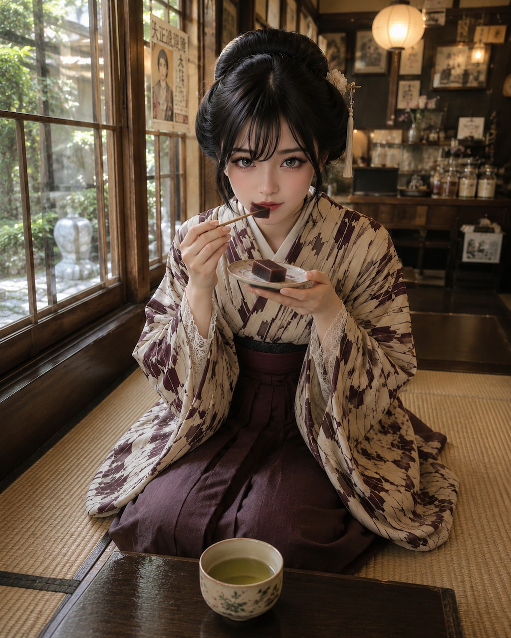羊羹を頂く少女