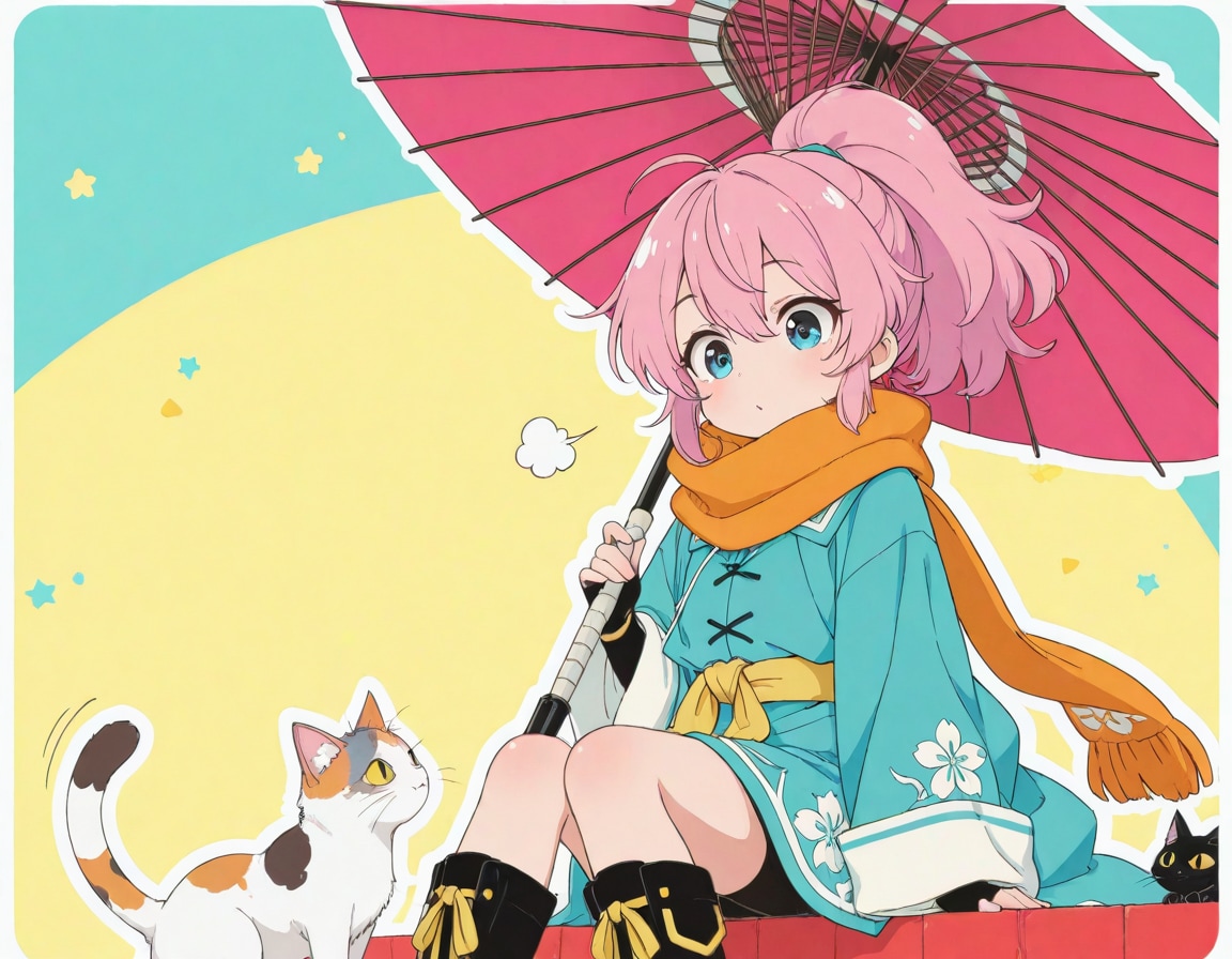 傘と猫と。 | の人気AIイラスト・グラビア