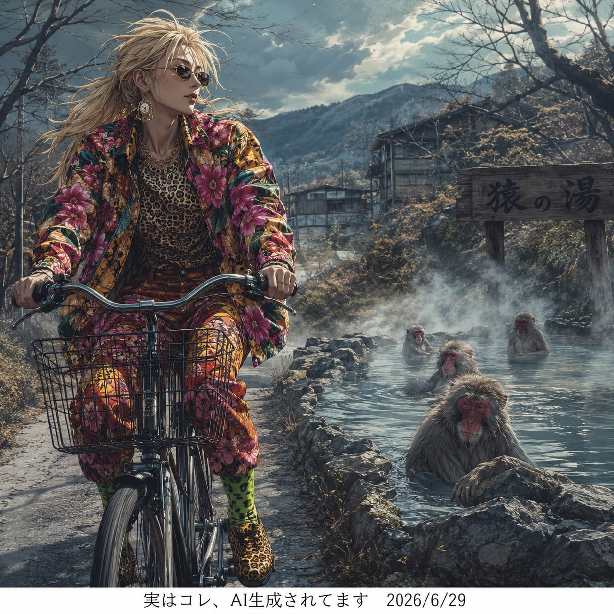 サイクリングする金髪ちゃん