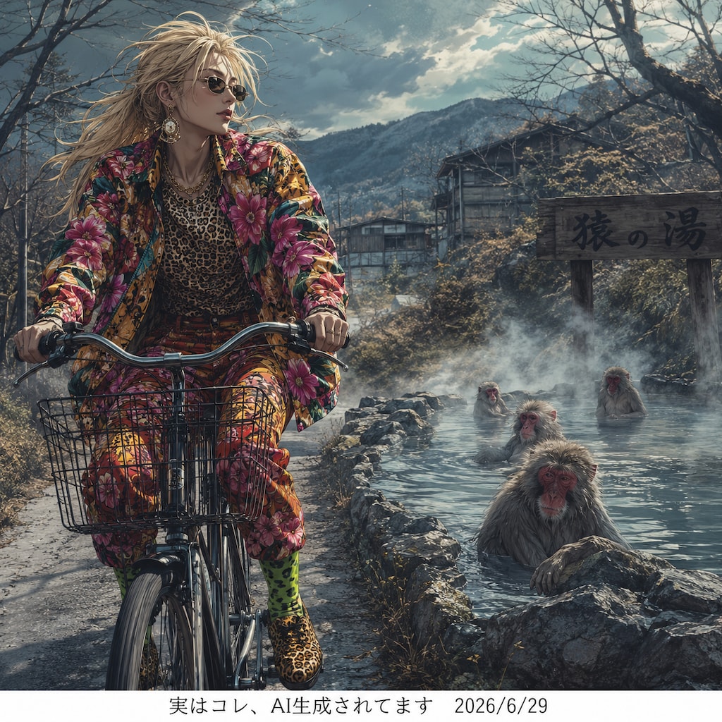 サイクリングする金髪ちゃん