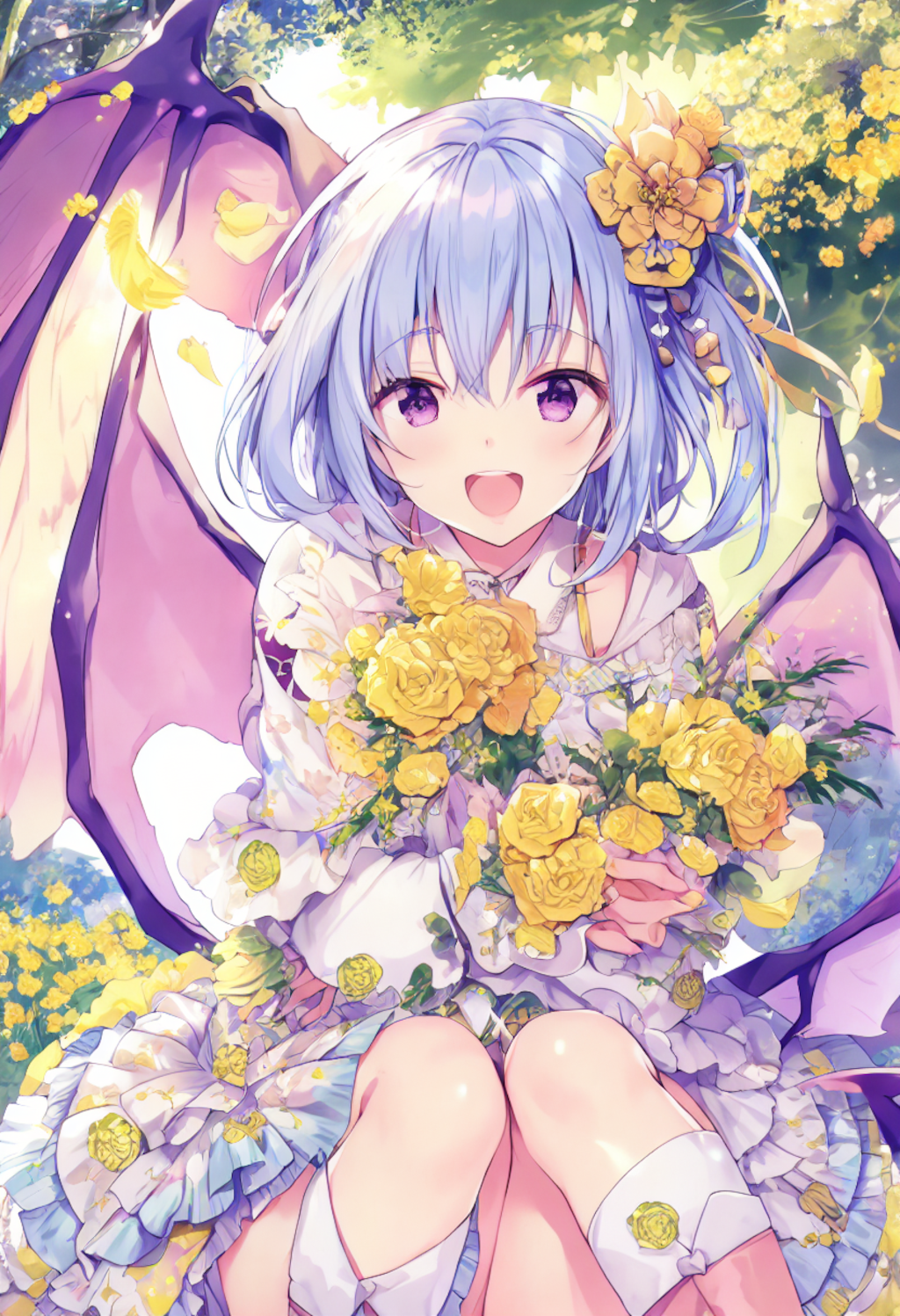 In a golden garden party setting