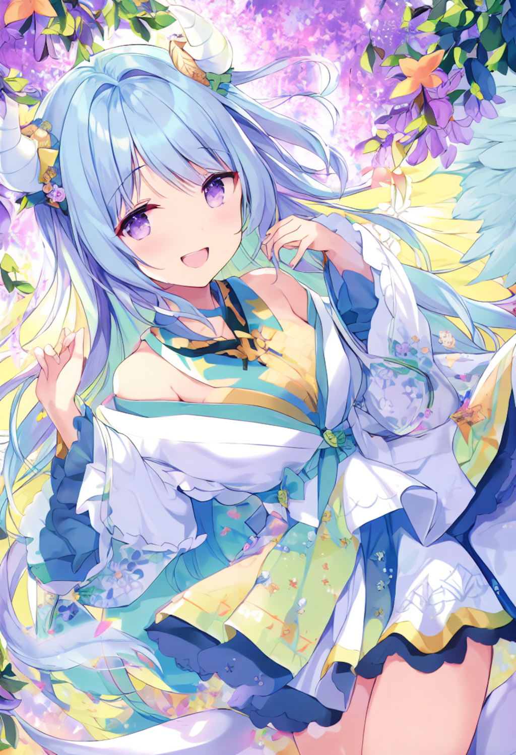 In a golden garden party setting