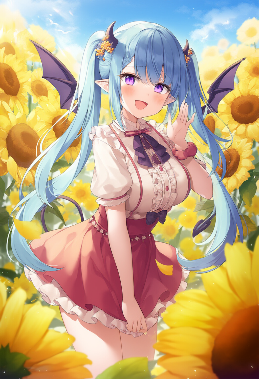 In a golden garden party setting