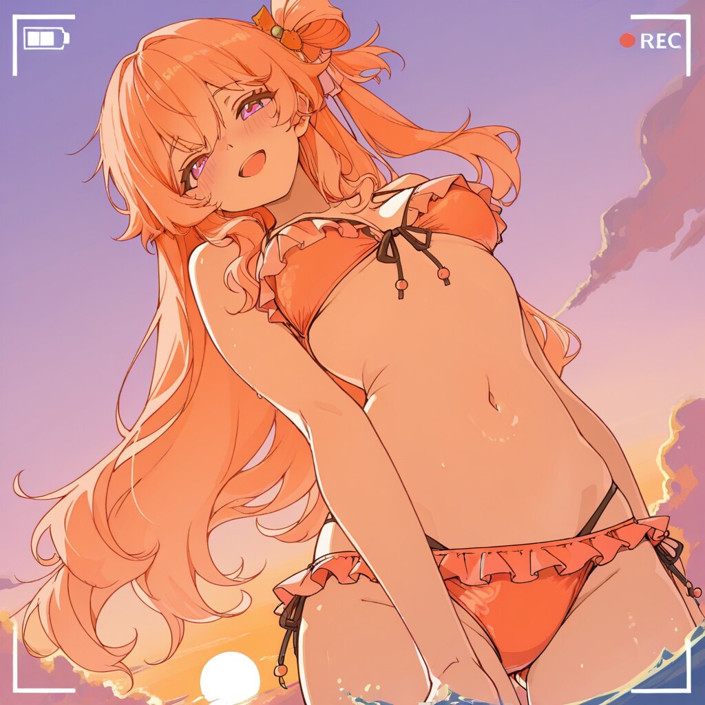 夕暮れの海にて