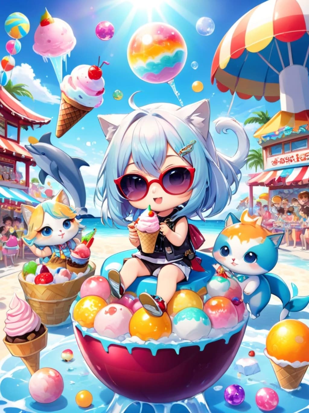 🕶の銀髪ちゃんと夏