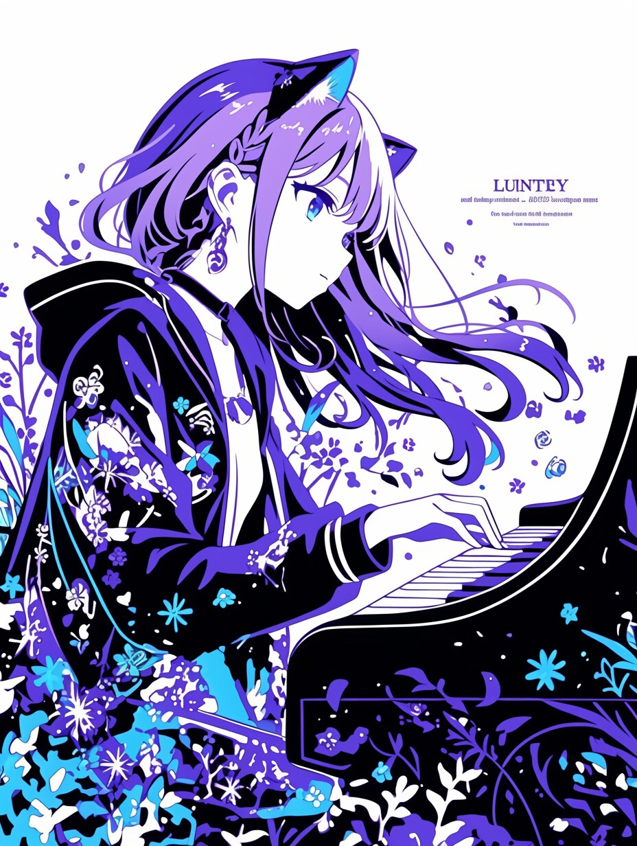 ネコ耳ピアニスト | の人気AIイラスト・グラビア