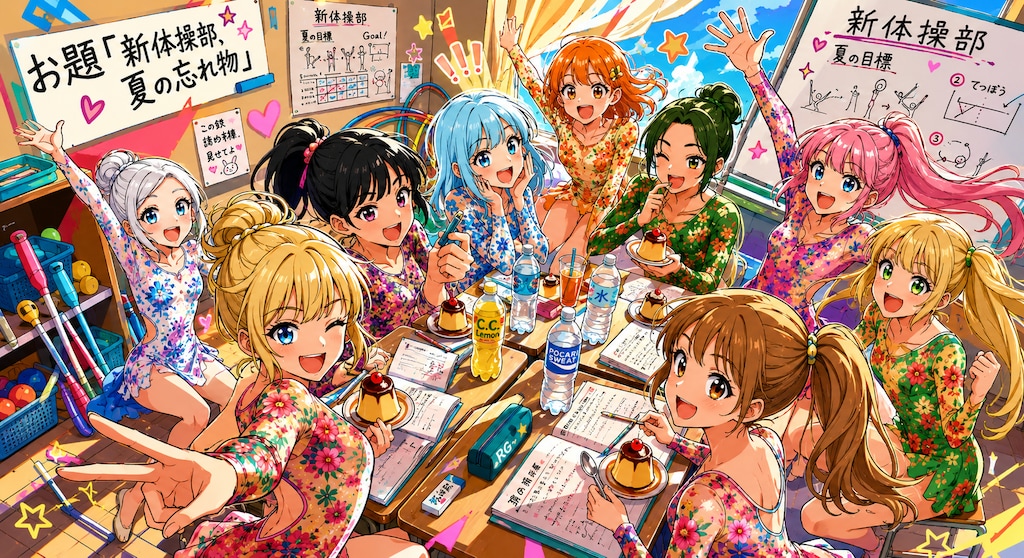 夏休みラストスパート！新体操部の宿題タイム
