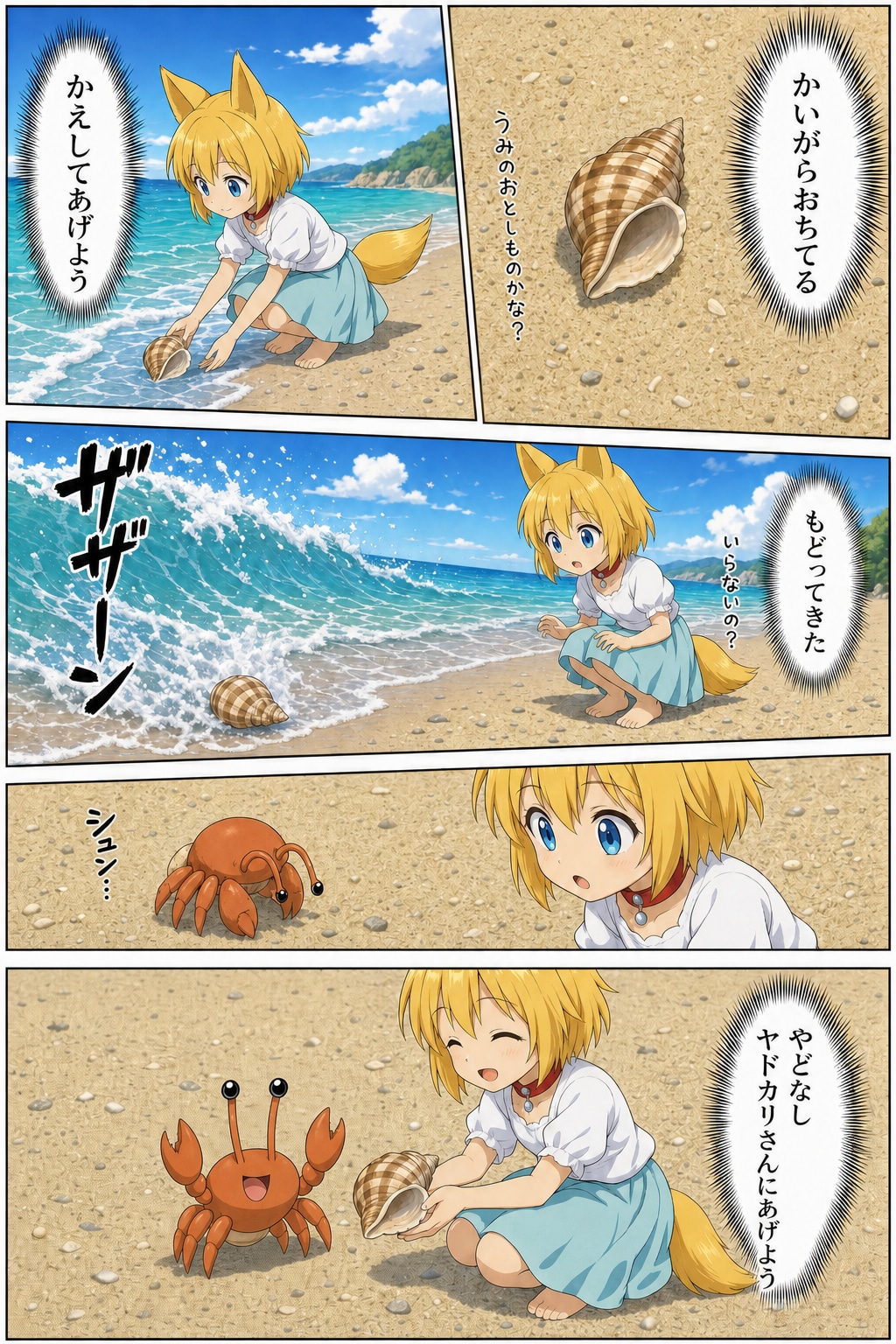 マイホームが見つからないヤドカリを救うキツネ