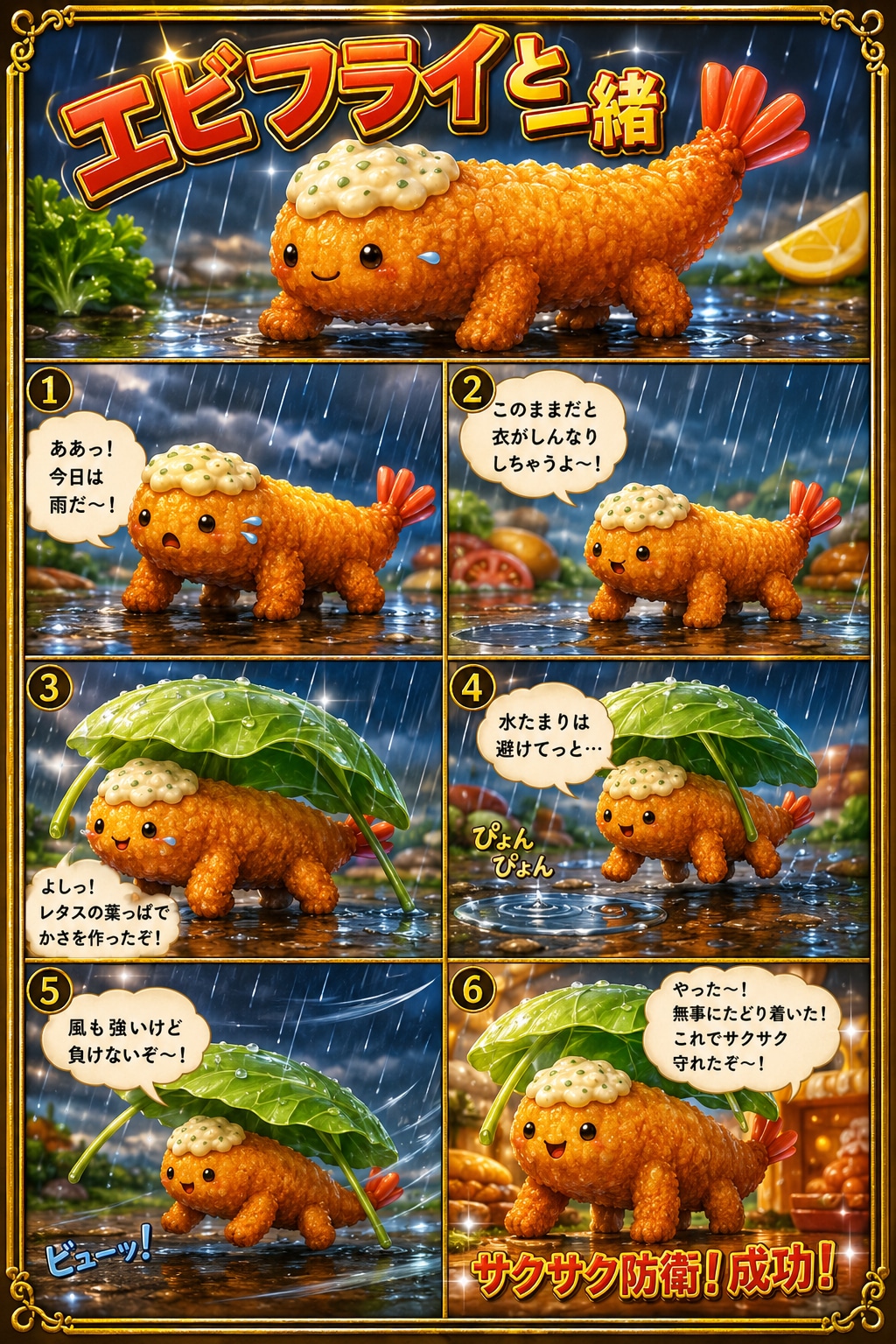 エビフライと一緒