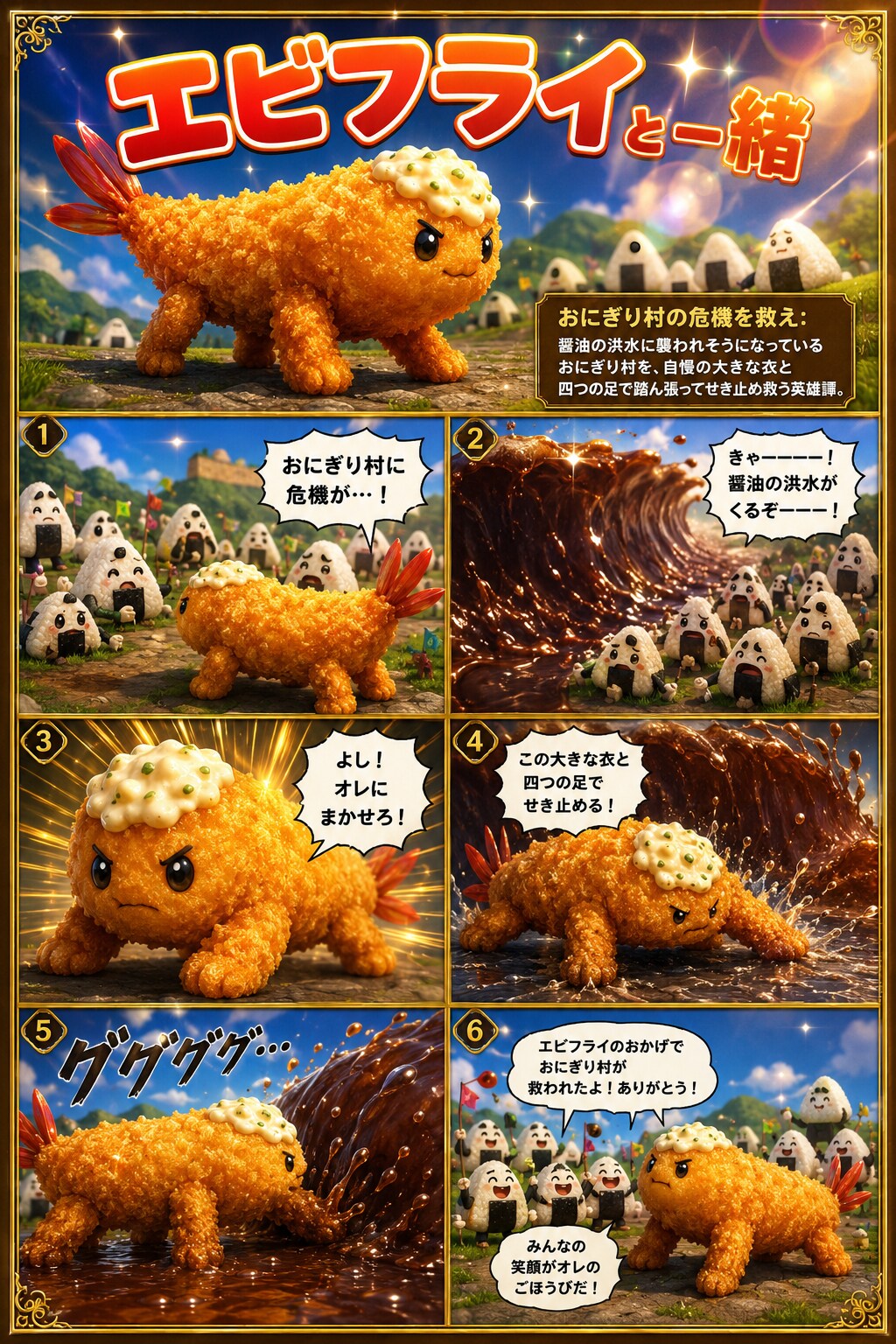 エビフライと一緒