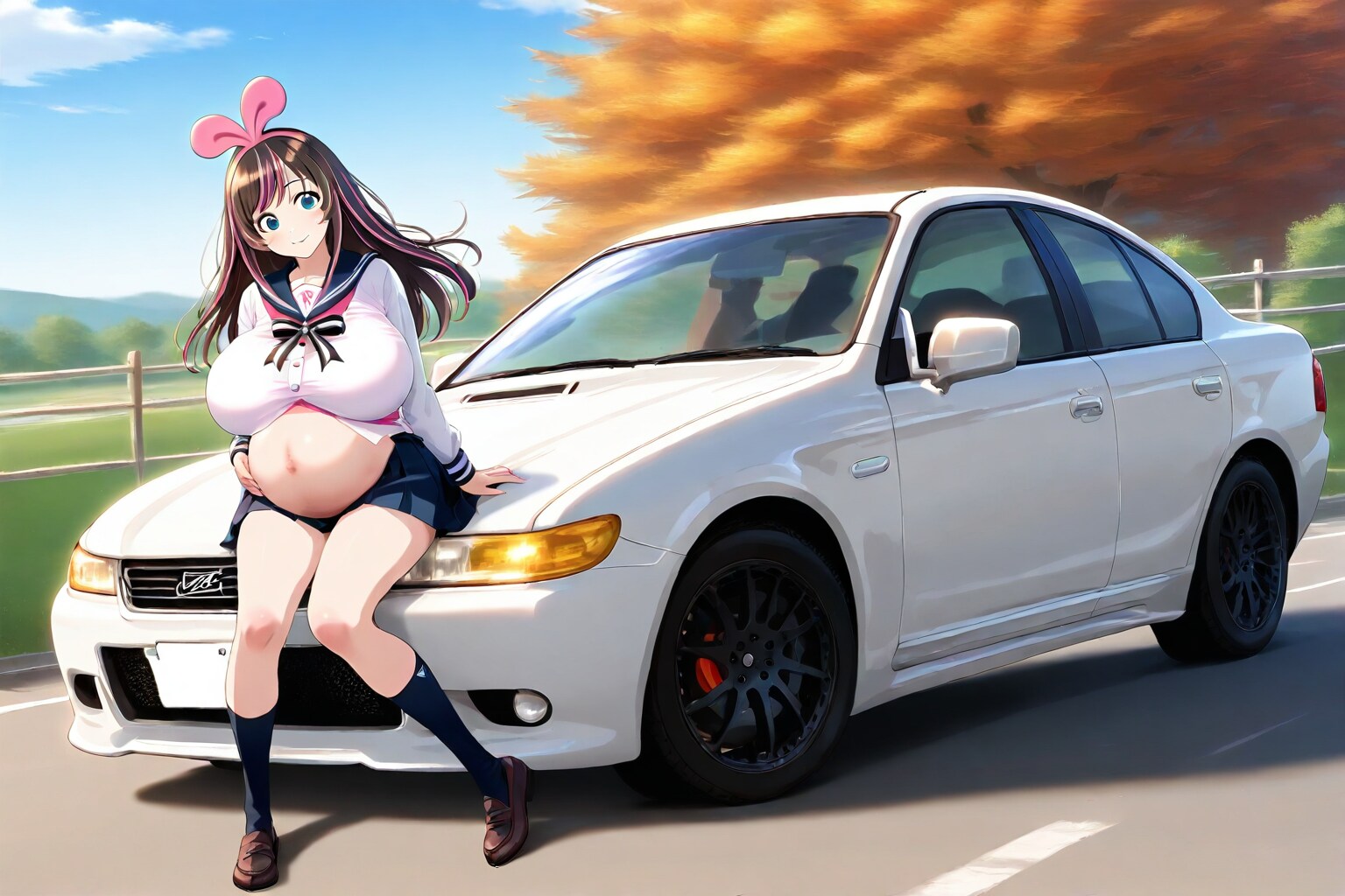 車と妊婦♪
