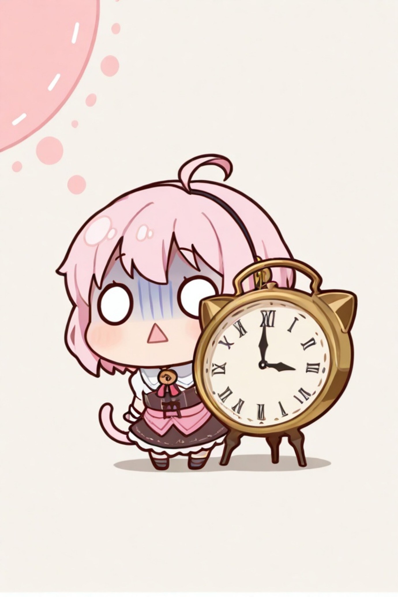 時計とピンク髪ちゃん | の人気AIイラスト・グラビア